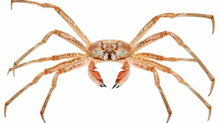 Giant spider crab with extended legs, isolated on a white background