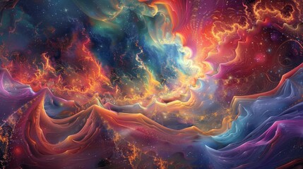 Obraz premium Ephemeral beauty of wealth in a luminous aurora of shifting colors backdrop