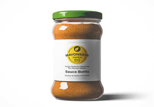 Sauce Glass Jar Mockup
