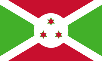 Vector flag of Burundi. Symbol of patriotism. illustration. EPS10. official national flag
