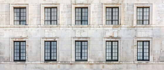 Fototapeta premium A charming European building facade featuring ornate windows and a balcony, blending traditional design with the allure of an old-world city atmosphere