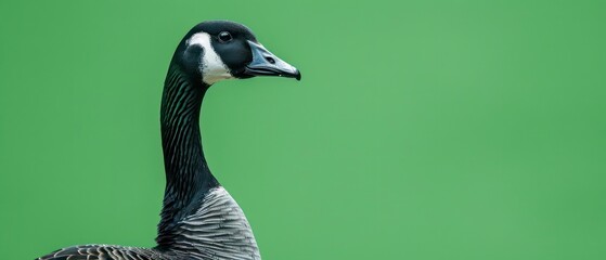 Obraz premium Graceful goose with white feathers and distinctive beaks, thriving in natural habitats and adding charm to serene water landscapes