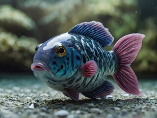 Obraz premium Colorful fish swim in a tank filled with aquatic plants