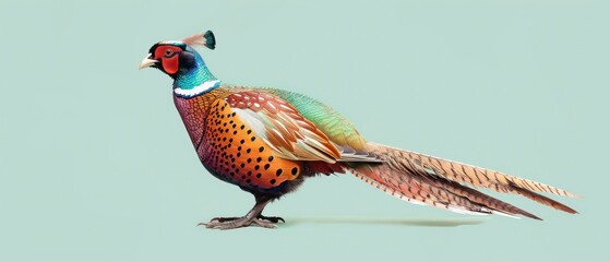 The pheasant, a majestic wild bird with distinctive plumage and agile movements, epitomizes the beauty and grace of nature's diverse avian species