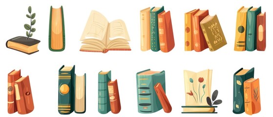 A illustration of organized row of books in a school library, offering a wealth of information and imagination. Encourages academic pursuits and intellectual growth