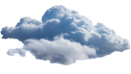 Cloudy day design visualization, 3D illustration of cloud isolated on transparent background