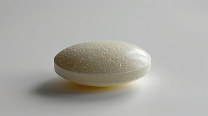 Single White Pill on Clean Surface, Symbolizing Medical Treatment