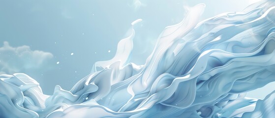 Obraz premium abstract illustration of blue waves and smoke-like textures, blending light and pattern to create an intriguing wallpaper design