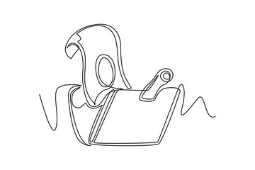 Money concept. Single line draw design vector graphic illustration.