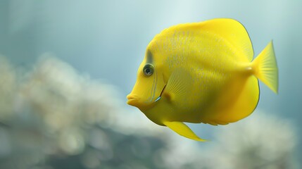 Palais de la Porte Dore Tropical fishes View of a yellow surgeonfish : Generative AI