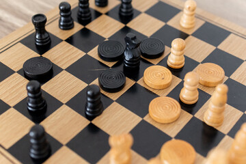 chess pieces on the board