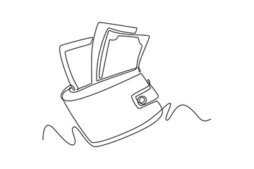Money concept. Single line draw design vector graphic illustration.