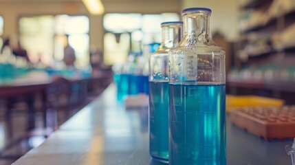 Engaging Science Education Scene with Students Conducting Biology, Chemistry, and Physics Experiments in a Classroom and Lab Setting, Showcasing Active Learning and Hands-On Activities in a Science Fa