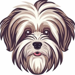 A cute havanese dog drawing, showcasing its fluffy white fur and expressive face, capturing the charm of this small and affectionate canine breed