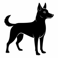 black and white dog silhouette vector illustration