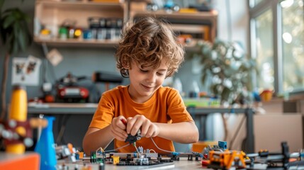 Engaging STEM Education for Kids Featuring Science Experiments, Robotics, and Coding Activities in a Maker Space. Perfect for Inspiring Young Innovators and Future Engineers.