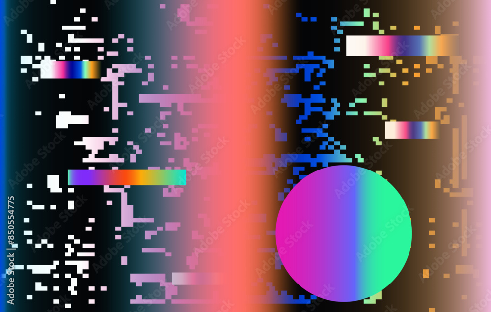 Aufkleber vector illustration of gloomy visual disturbances with the effect of backlight bleeding and visual n
