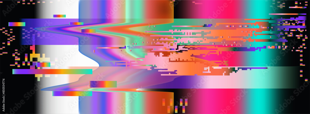 Aufkleber Vector illustration of gloomy visual disturbances with the effect of backlight bleeding and visual noise.