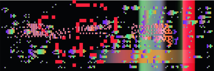 Vector illustration of gloomy visual disturbances with the effect of backlight bleeding and visual noise.