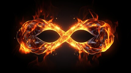 Fototapeta premium Burning infinity symbol. Eternity sign on fire