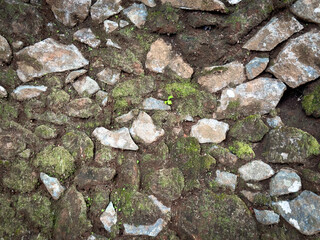 Perimeter wall using the granite stones in a park