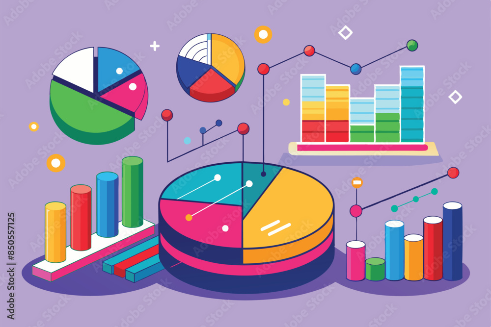 Poster a visual representation of data points through pie charts and bar graphs, data points customizable d