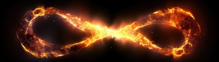 Fototapeta premium Burning infinity symbol. Eternity sign on fire