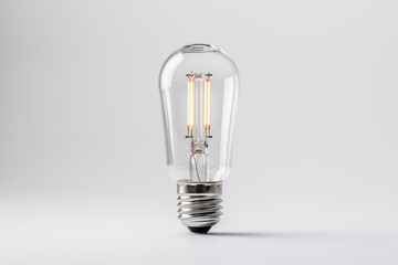 Light bulb on white background. Topics related to electricity. Electricity price increase. Lower electricity prices. Image for graphic designer. Isolated image.