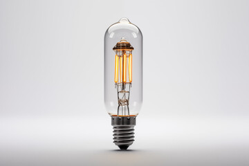 Light bulb on white background. Topics related to electricity. Electricity price increase. Lower electricity prices. Image for graphic designer. Isolated image.