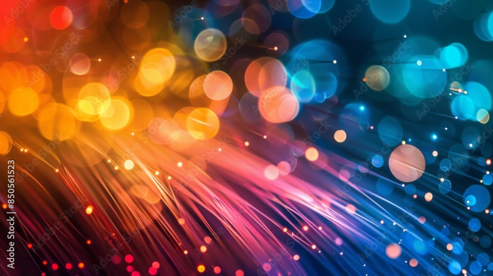 Poster a colorful, abstract background with many small, bright dots