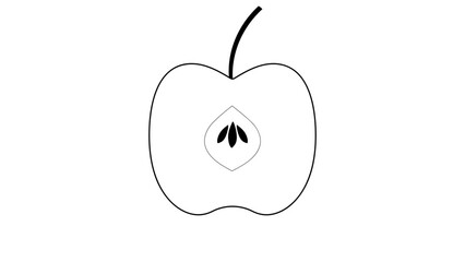 A half of a simple apple 