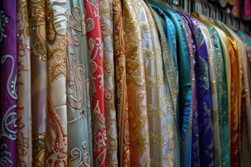 A collection of differently colored ties hung on a wall, great for showcasing fashion accessories or office decor