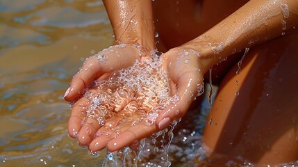 Fototapeta premium water in hand
