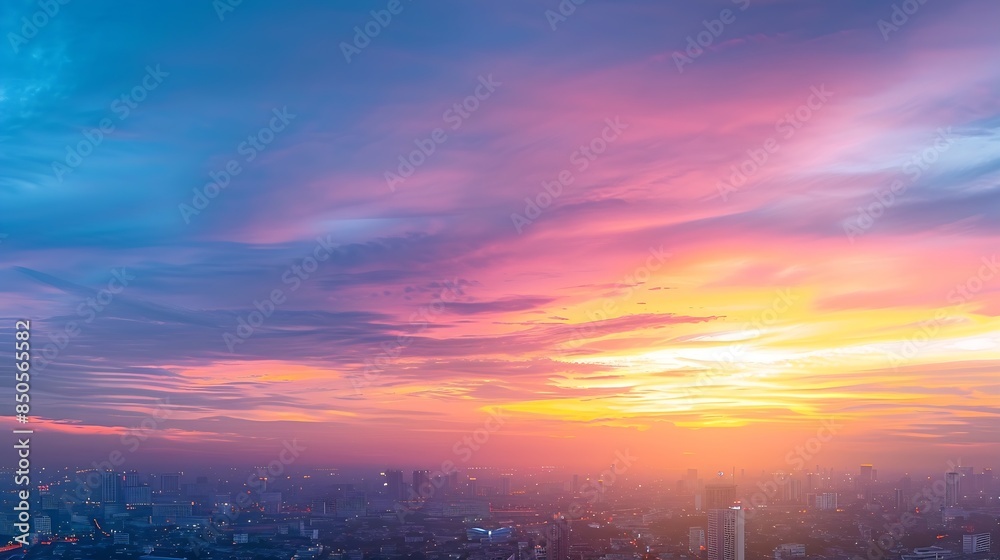 Aufkleber sky sunset background panorama concept skyline top view evening sunset sky and the morning sunrise i