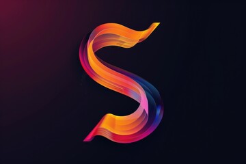 Illustration of a colorful letter S on a black background
