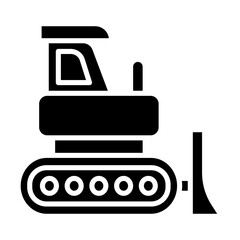 Bulldozer glyph icon