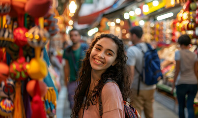 Obraz premium Teenagers doing holiday activities happily and having fun