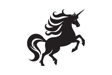 Unicorn silhouette vector art illustration