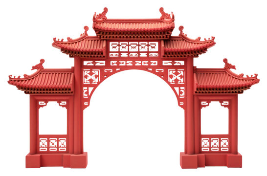 PNG Chinese gate architecture decoration chinese new year