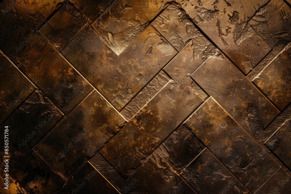 Aufkleber A close-up view of a tiled floor featuring a clock, suitable for use in interior design or architecture settings