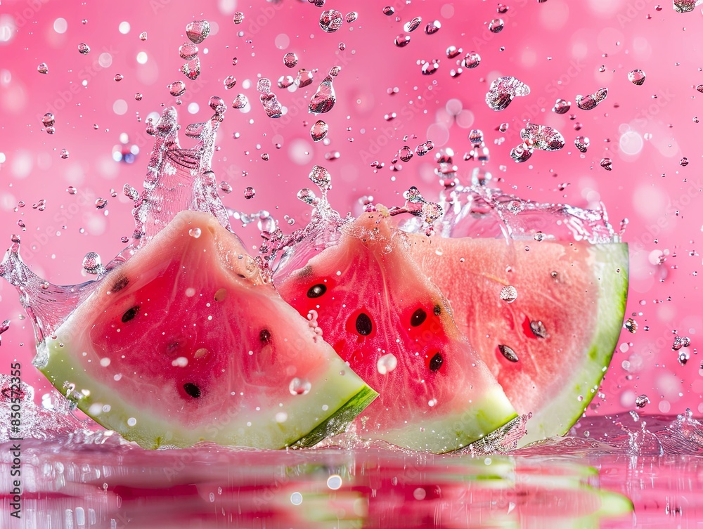 Canvas Prints delicate watermelon,watermelon waterfall splash,