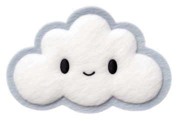 PNG Felt stickers of a single cloud outdoors cushion snowman