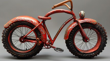 Fototapeta premium Toy bicycle with big tyre very detailed and realistic shape