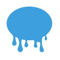 Geometric dripping shape. Fluid slime blob. Paint, ink, drops, design element template. Vector isolated on white background.
