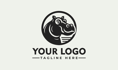 Hippos silhouette style Vector Logo Capture Attention with the Bold and Memorable Hippo Vector Logo