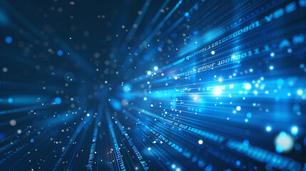 Fototapeta premium Technology Network Background. Data technology background. Abstract background. Connecting dots and lines on dark background. 3D rendering. 4k