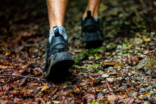Extreme trail runner running in the nature