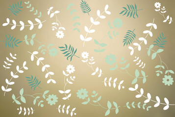An illustration with a floral print. A template with floral illustrations. Spring flat floral background in vector style. Horizontal seamless floral pattern.