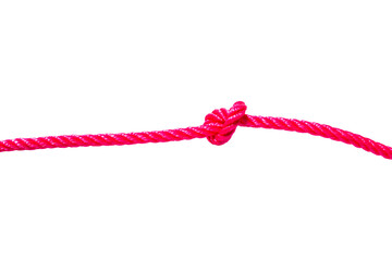 Red rope isolated on white background, clipping  paths