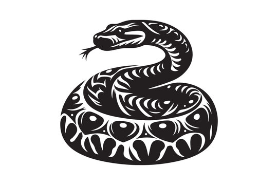 recommend clip art: Vector python snake silhouette illustration and line art